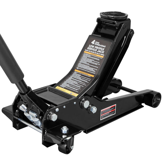 Torin AT84007NB Hydraulic Low Profile Service/Floor Jack with Dual Piston Quick Lift Pump, 4 Ton (8,000 lb) Capacity, Black