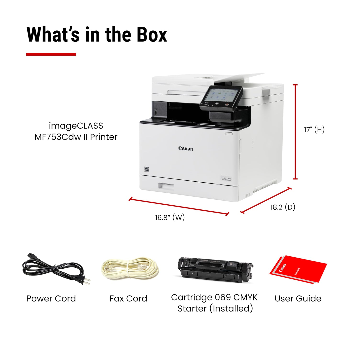 Canon Color imageCLASS MF753Cdw II - Wireless Duplex Laser Printer, All-in-One with Scanner, Copier, Fax, Auto Document Feeder, 3 Year Limited Warranty, 35 PPM