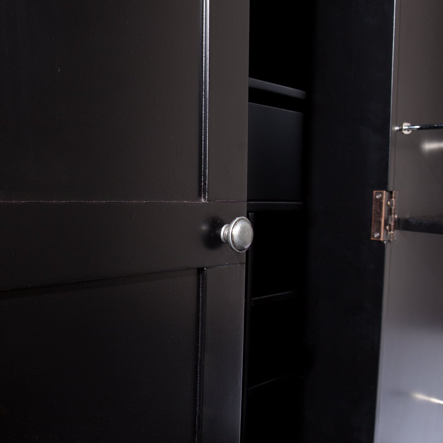 SEI Furniture Cape Town Bar Cabinet w/Wine Storage, Faux Marble Countertop with Black Finish