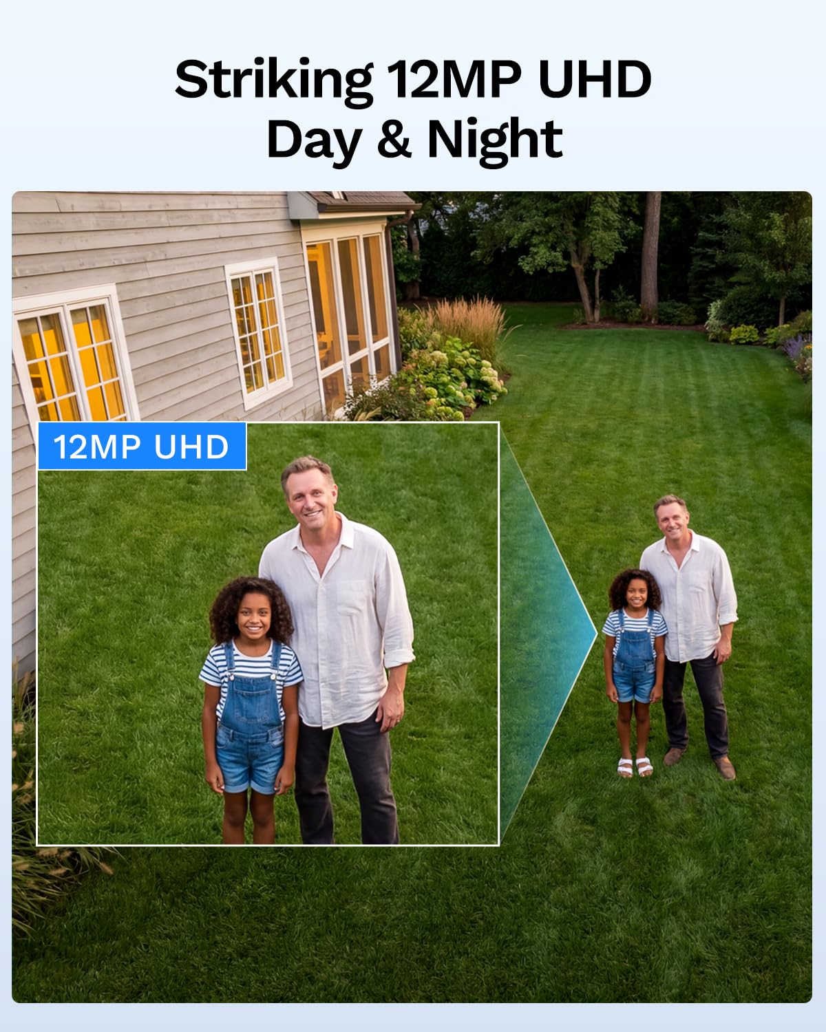 [12MP Ultra HD] LongPlus 12MP Ultra HD PoE Security Camera System, 4 Pcs Outdoor IP Cameras, 132°Wide View & Full Color Night Vision, Smart AI Human Vehicle Detection, 8CH NVR with 2TB HDD