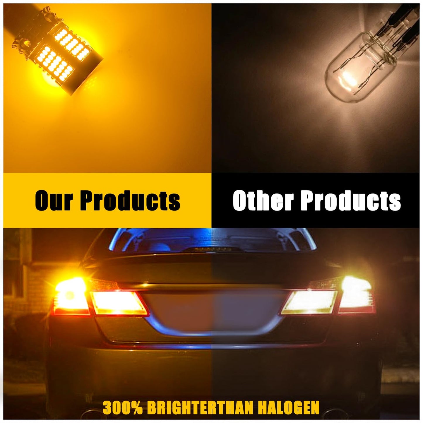UPXSXT Turn Signal Bulbs 1156 PY21W BAU15S Amber 89SMD 4000LM Error Free Anti Hyper Flash