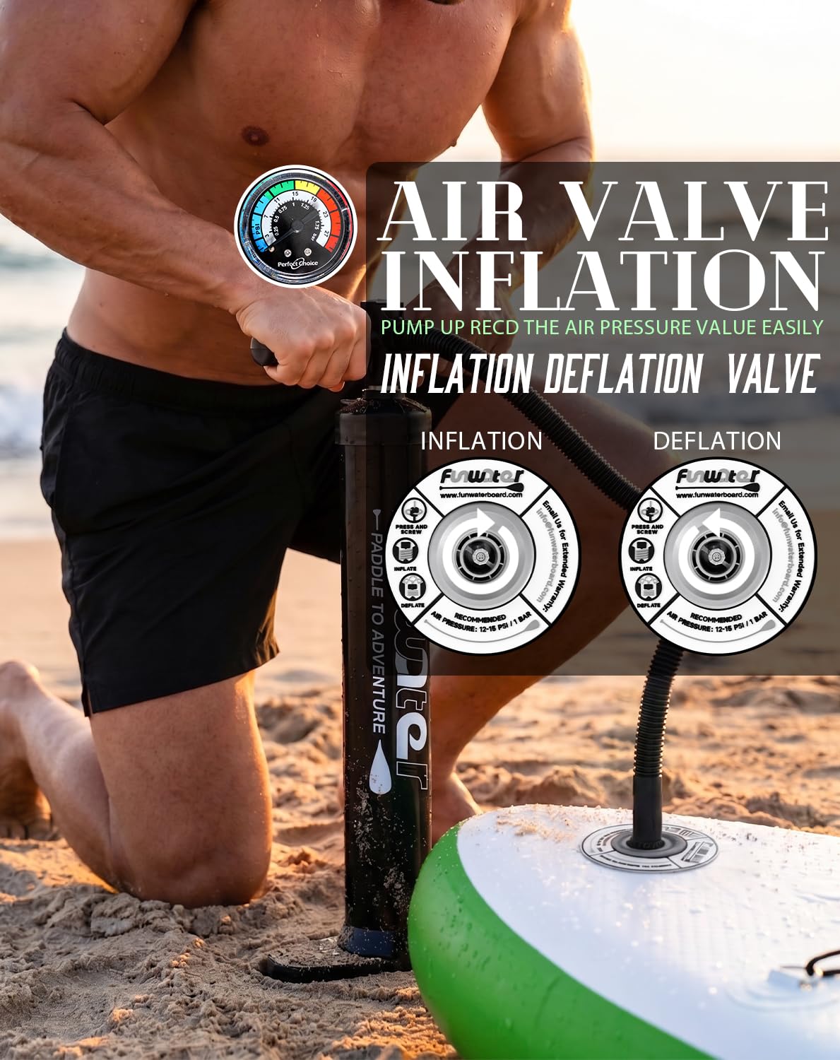 FunWater Inflatable 10'6×33"×6" Ultra-Light (17.6lbs) SUP for All Skill Levels Everything Included with Stand Up Paddle Board, Adj Floating Paddles, Pump, ISUP Travel Backpack, Leash,Waterproof Bag