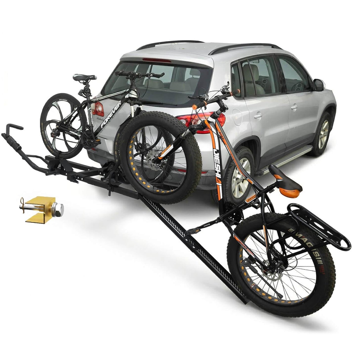 Leader Accessories Platform Bike Rack Hitch Mount with Ramp for 2 Bikes