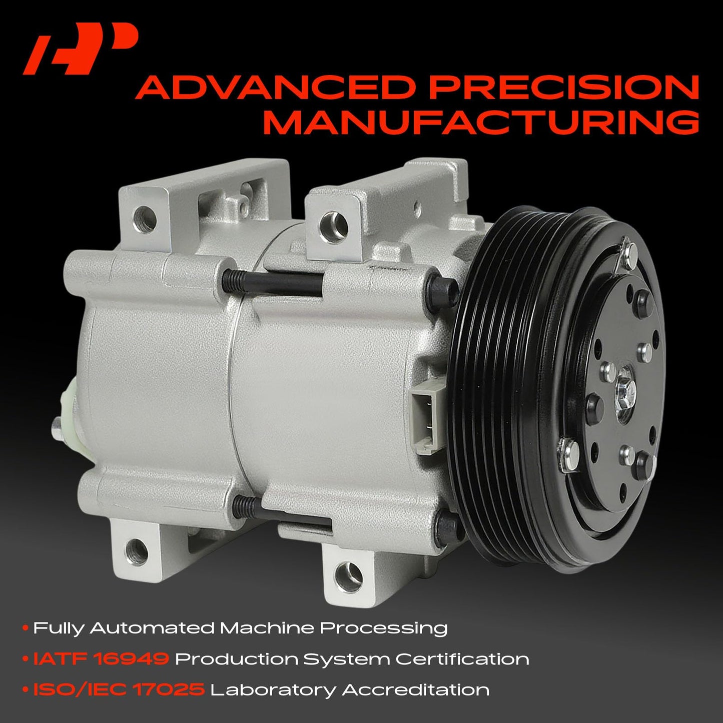 A-Premium A/C Compressor with Clutch Compatible with Ford Explorer, Explorer Sport, Explorer Sport Trac, Ranger & Mazda B3000, B4000, Navajo & Mercury Mountaineer, FS10 Style, 6 Grooves