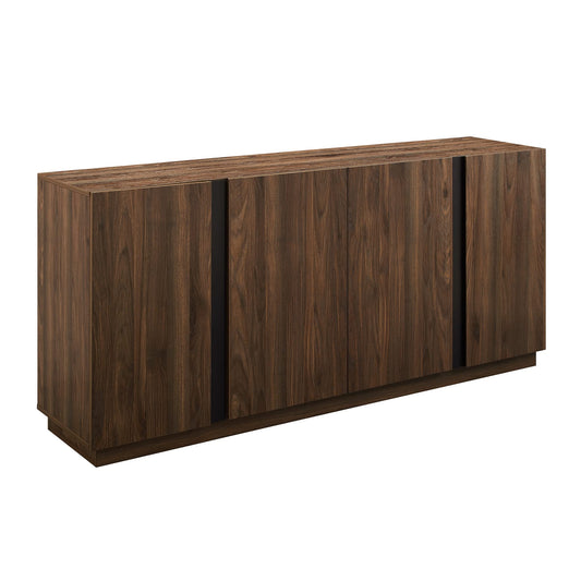 Walker Edison Liss Contemporary 4-Door Minimalist Sideboard 70 Inch Dark Walnut