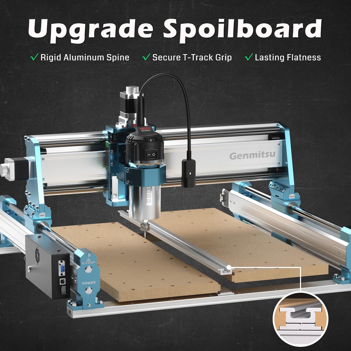 SainSmart Genmitsu 4040-PRO MAX CNC Router, 710W Trimmer & Linear Rail Driven, Work Area 410 x 405 x 77mm, for Wood Metal Acrylic Cutting Milling, GRBL Control