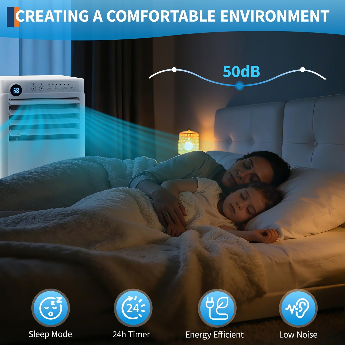 Portable Air Conditioners 10,000 BTU, 4-IN-1 Portable AC Unit for Rooms to 450 Sq. Ft. with Cooling, Dehumidifier, Fan & Sleep Modes, LED Display, 24H Timer, Remote Control, Installation Kits Included