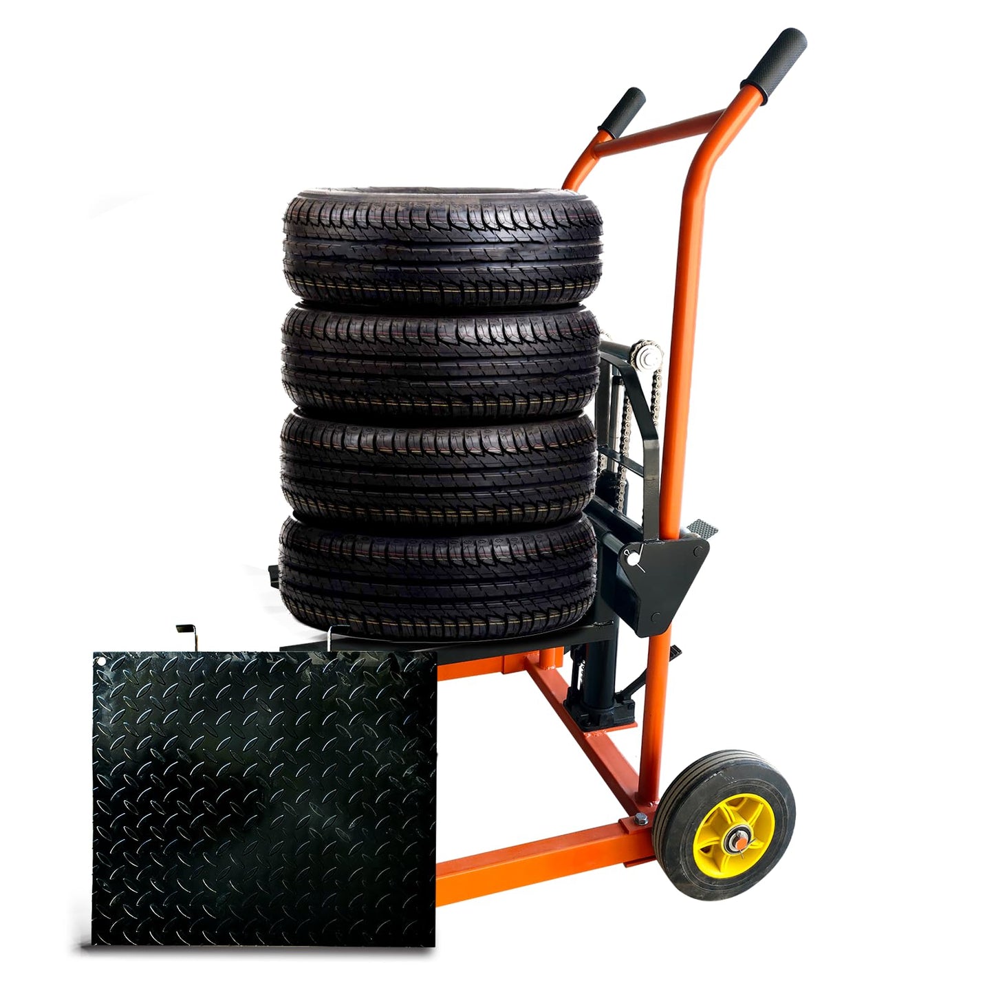 Hydraulic Material Lift Winch Stacker,440 Lbs Pallet Truck Dolly,Lift Table,Compact & Portable Hydraulic Winch for Construction,Warehousing,and DIY Projects