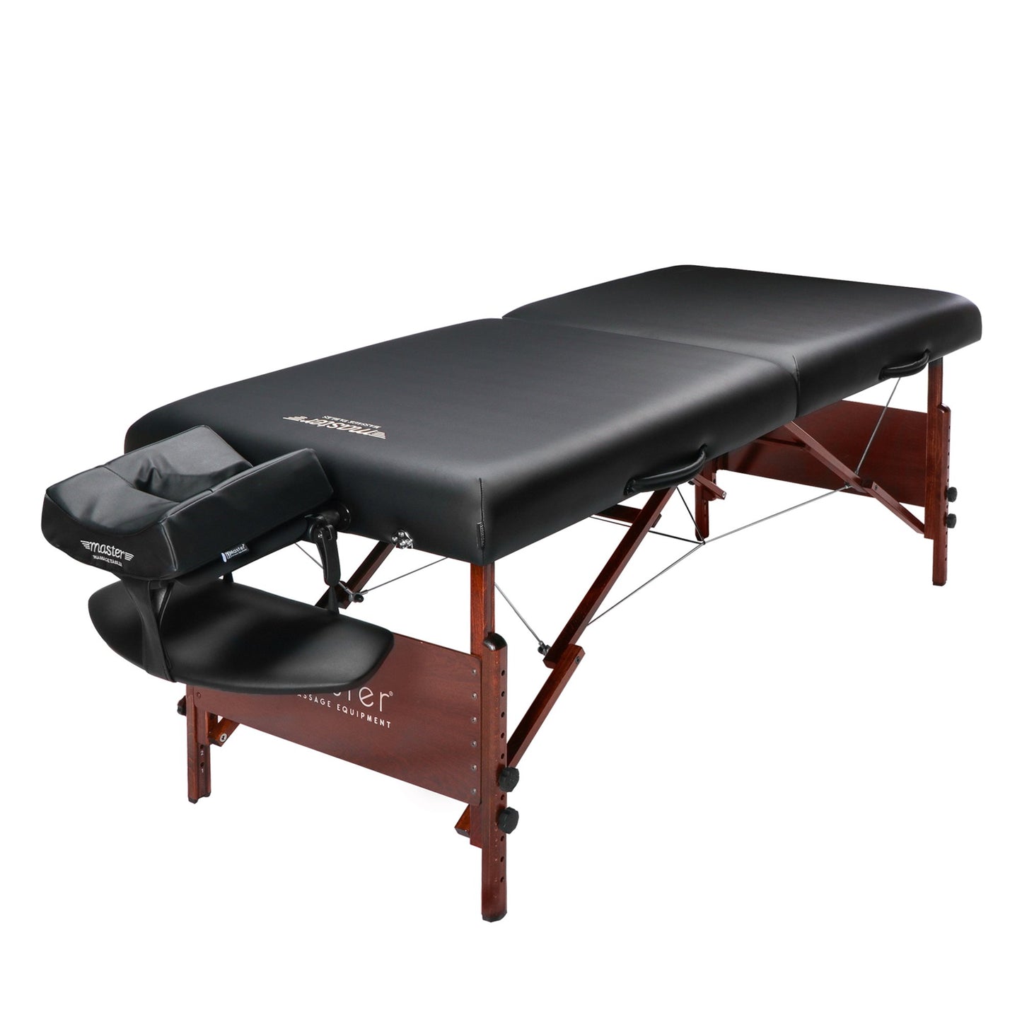 Master Massage 30" Del Ray Pro Portable Massage Table (30" W x 84" L x 24"-34" H), 750 lbs. Capacity, Black, Modern Style