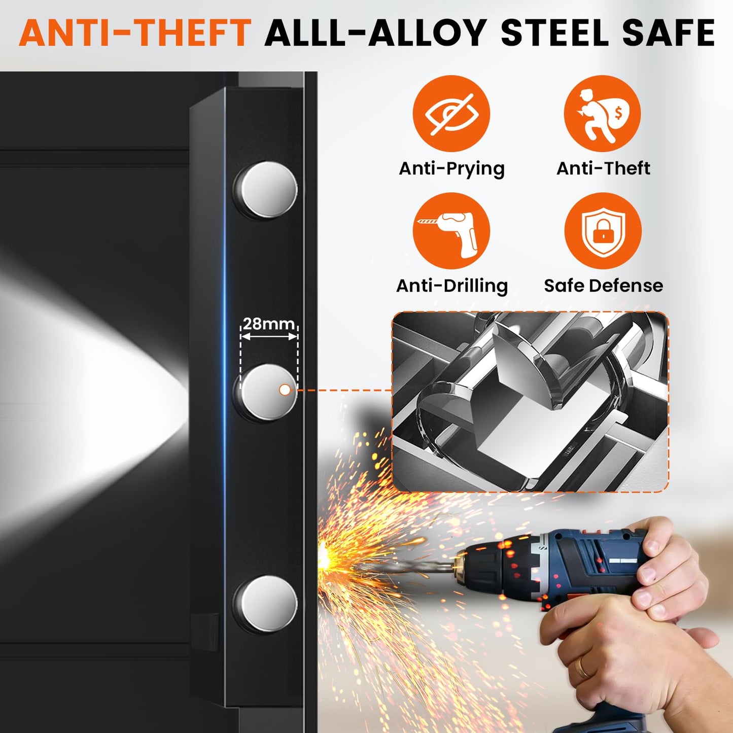 7.5 Cuft Large Commercial Drop Safe for Business, Anti-theft Depository Safe Box with Drop Slot, Digital Keypad, Spare Key and Removable Shelf, Heavy-duty Cash Drop Box Safe for Bars Office Retail