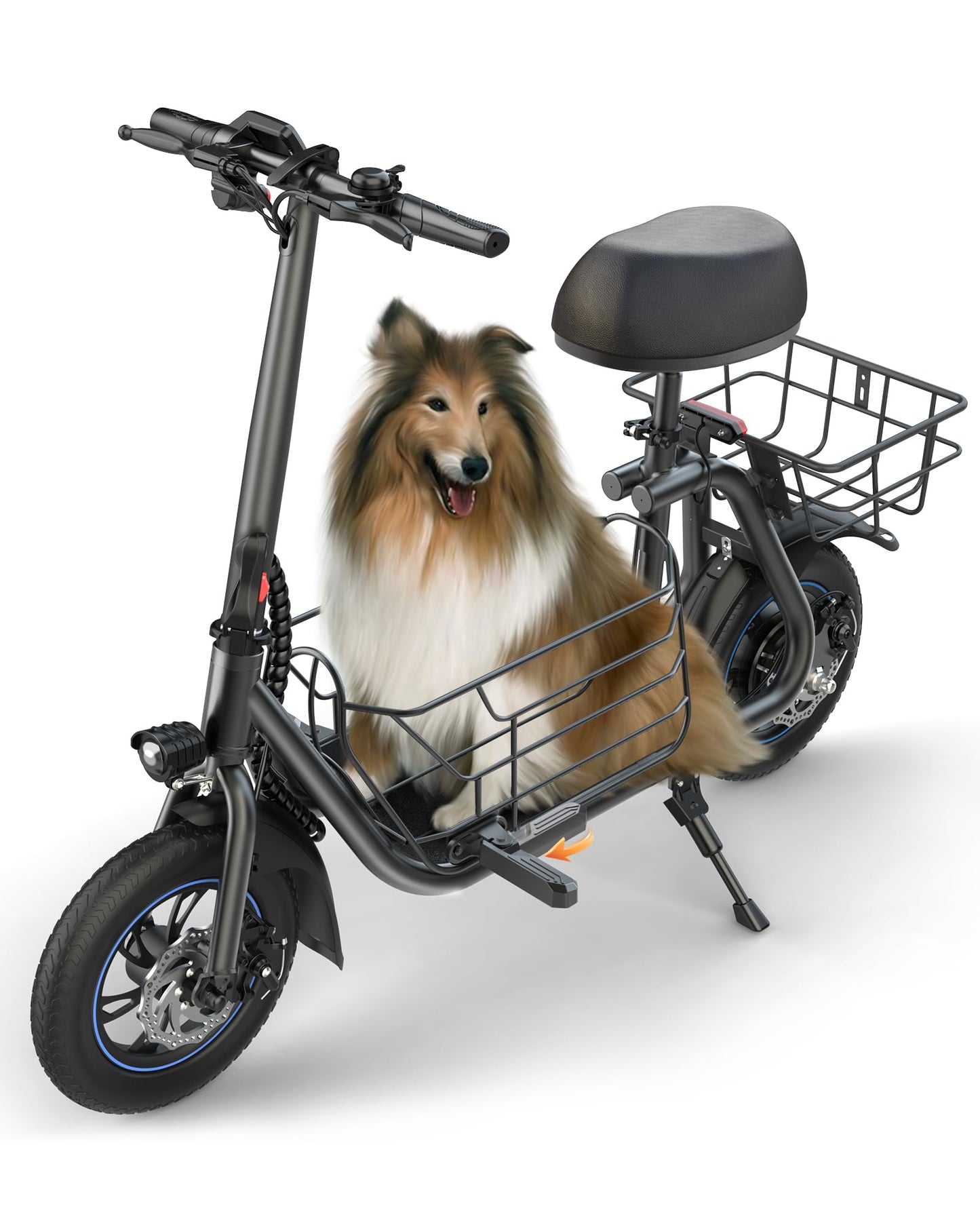 Gyroshoes Electric Scooter with Seat for Adults, 550W Powerful Motor 20miles Distance Max 18.6MPH Speed Spacious Storage Space LED Display, C1S