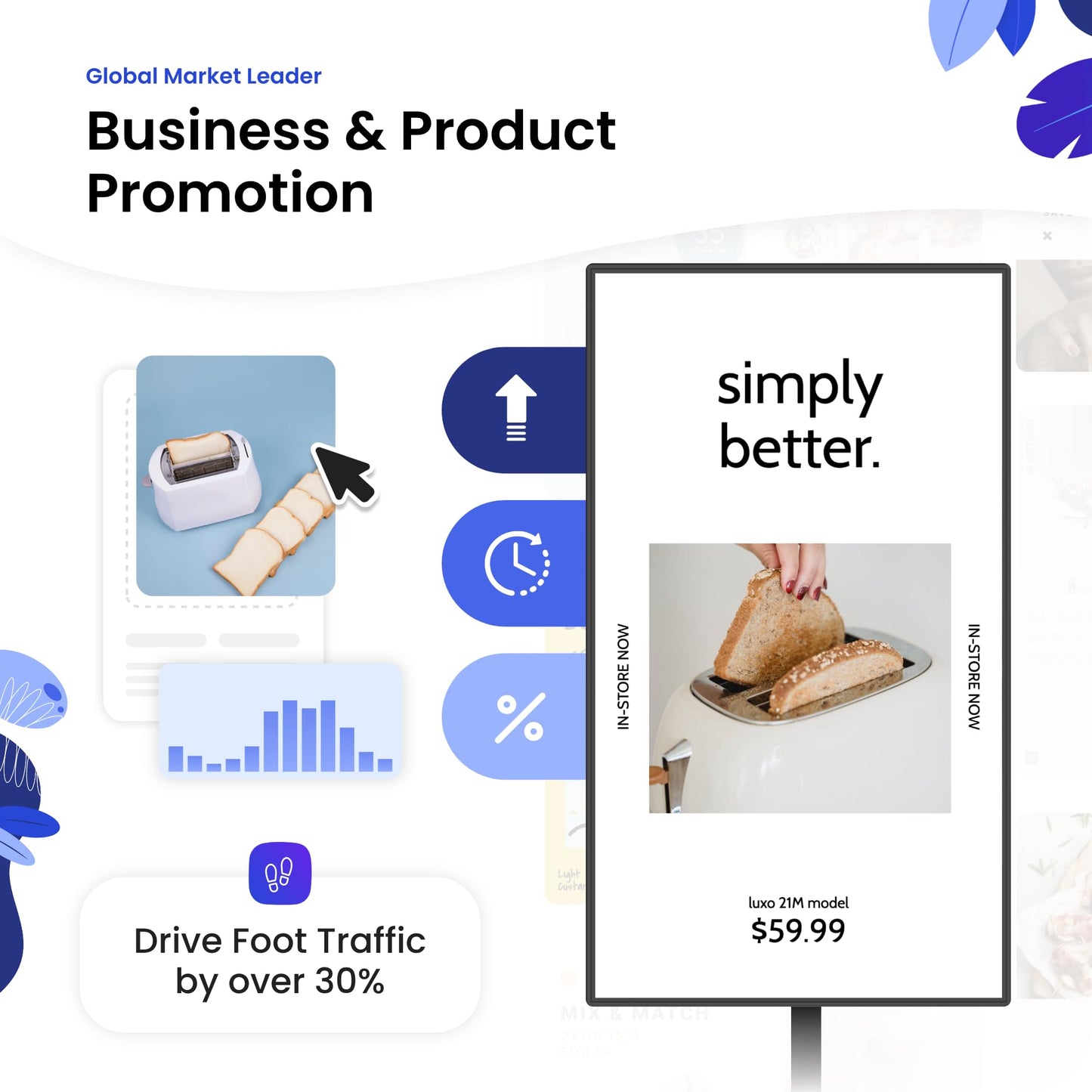 Mandoe Premium Digital Signage Displays - Digital Signage Player for Digital Menu Board, Electronic Menu Board and Digital Message Board. World-Class Templates & Easy To Use Setup.