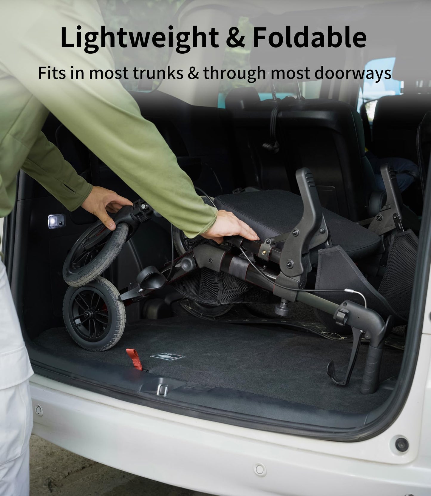 VOCIC Rollator-Walkers-for-Seniors-with-Seat, Walker Wheelchair Combo, Transport-Wheelchair-Lightweight-Foldable, Adult Walkers All Terrain, 2 in 1 Rolling Walker Chair with Brakes & Pouch