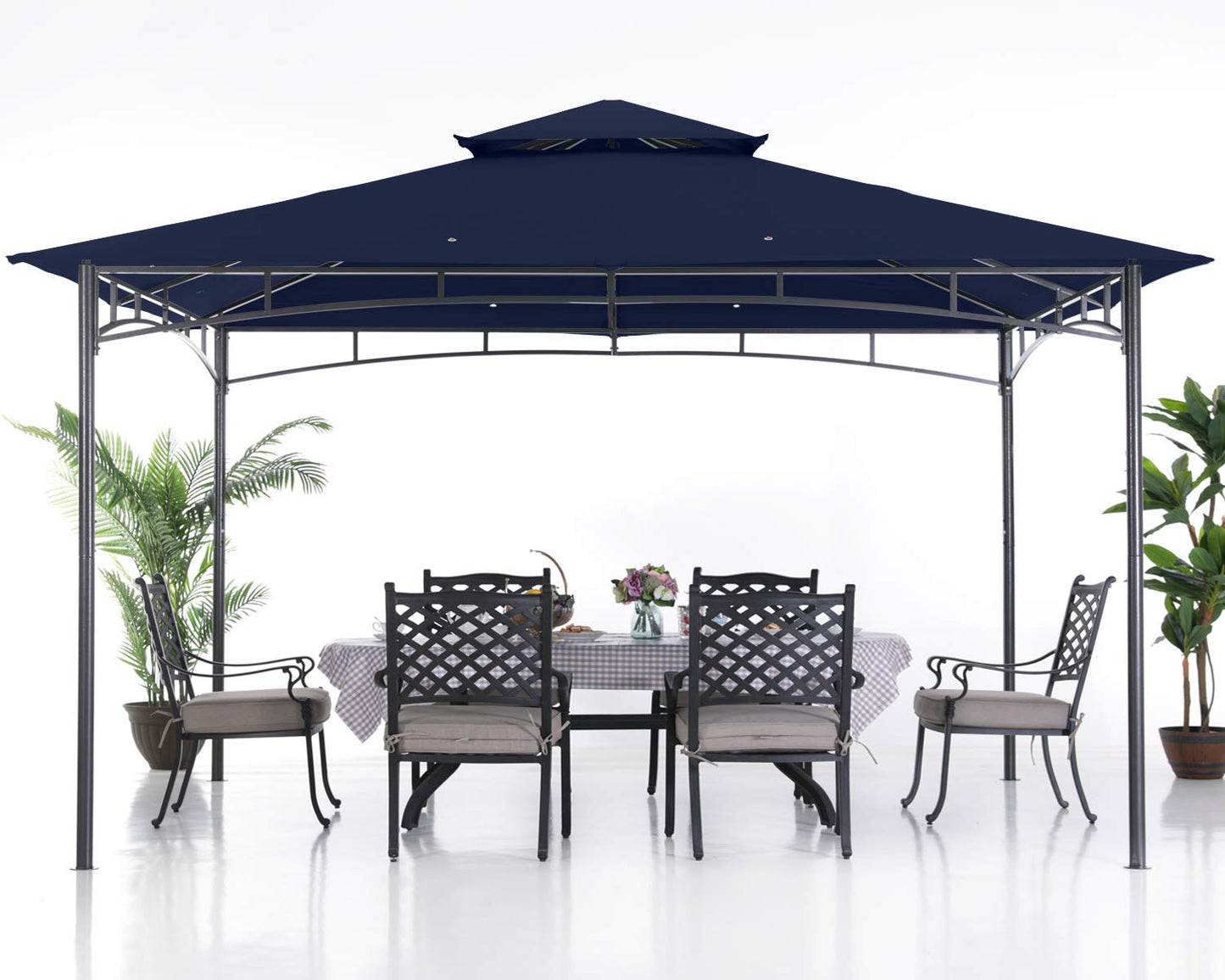 ABCCANOPY Gazebos for Patios 10x12 - Outdoor Steel Frame Gazebo for Lawn Backyard Garden Deck (Navy Blue)