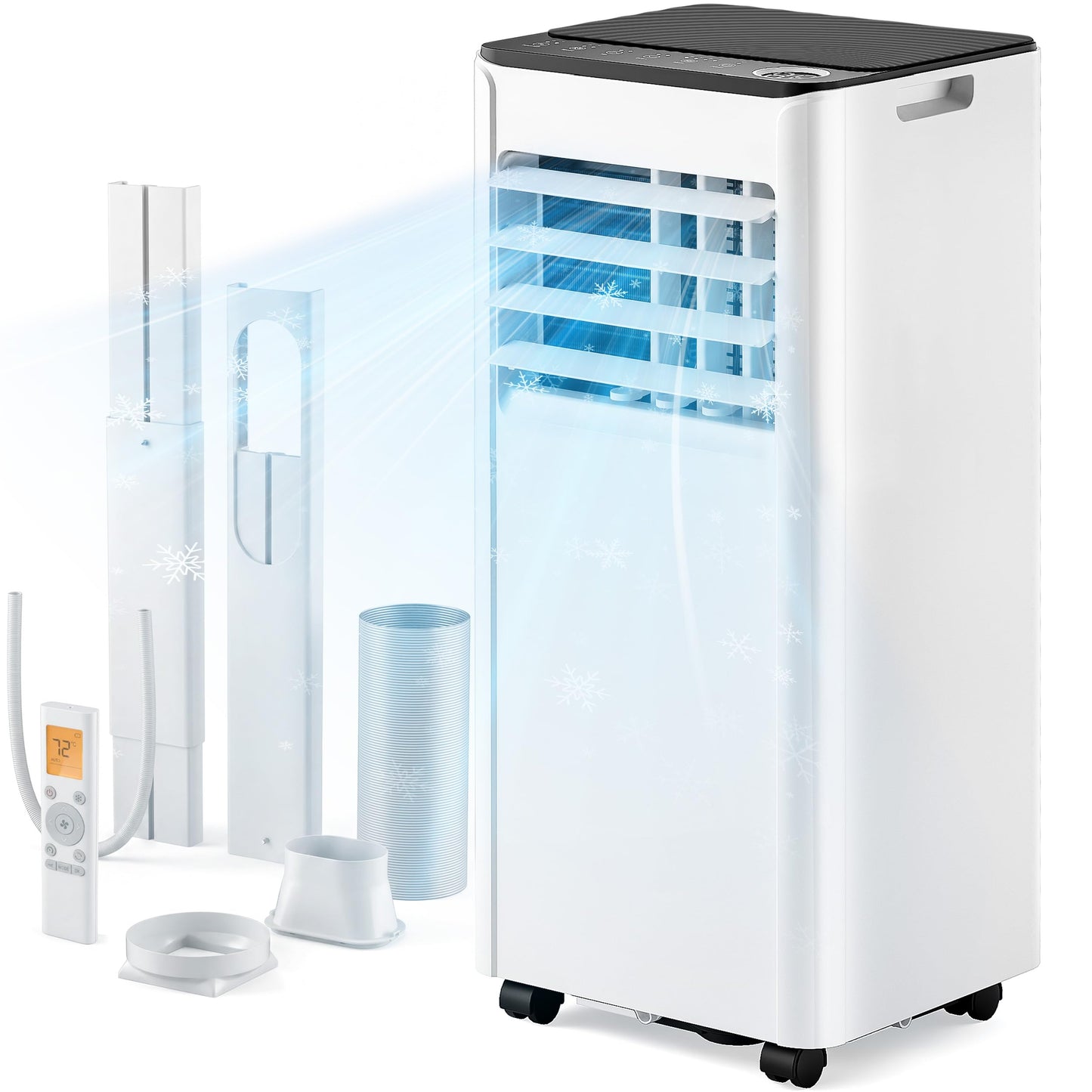 EUHOMY 10,000 BTU Portable Air Conditioners, 4-in-1 Portable AC Unit Cools Up to 450 Sq.Ft, Portable Air Conditioner with Cool, Fan, Dry, Sleep Modes with Remote Control, 50 dB, 24H Timer, for Bedroom