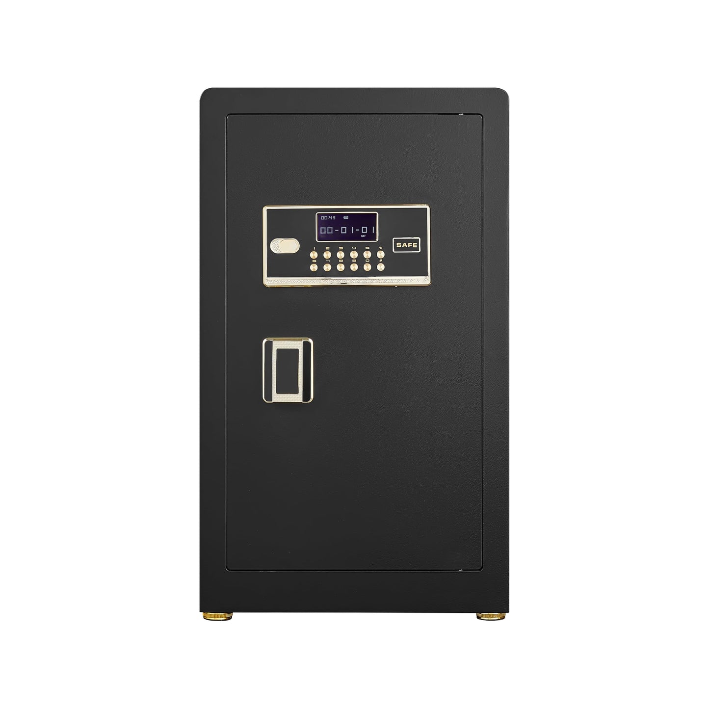 ZIEGIAN 3.5 Cu. Ft. Large Steel Security Safe with Digital Keypad Lock, Removable Shelf & LED Light, 15.75"W x 14.17"D x 27.16"H - Fireproof Safe Box for Cash, Jewelry, Documents & Valuables (Black)