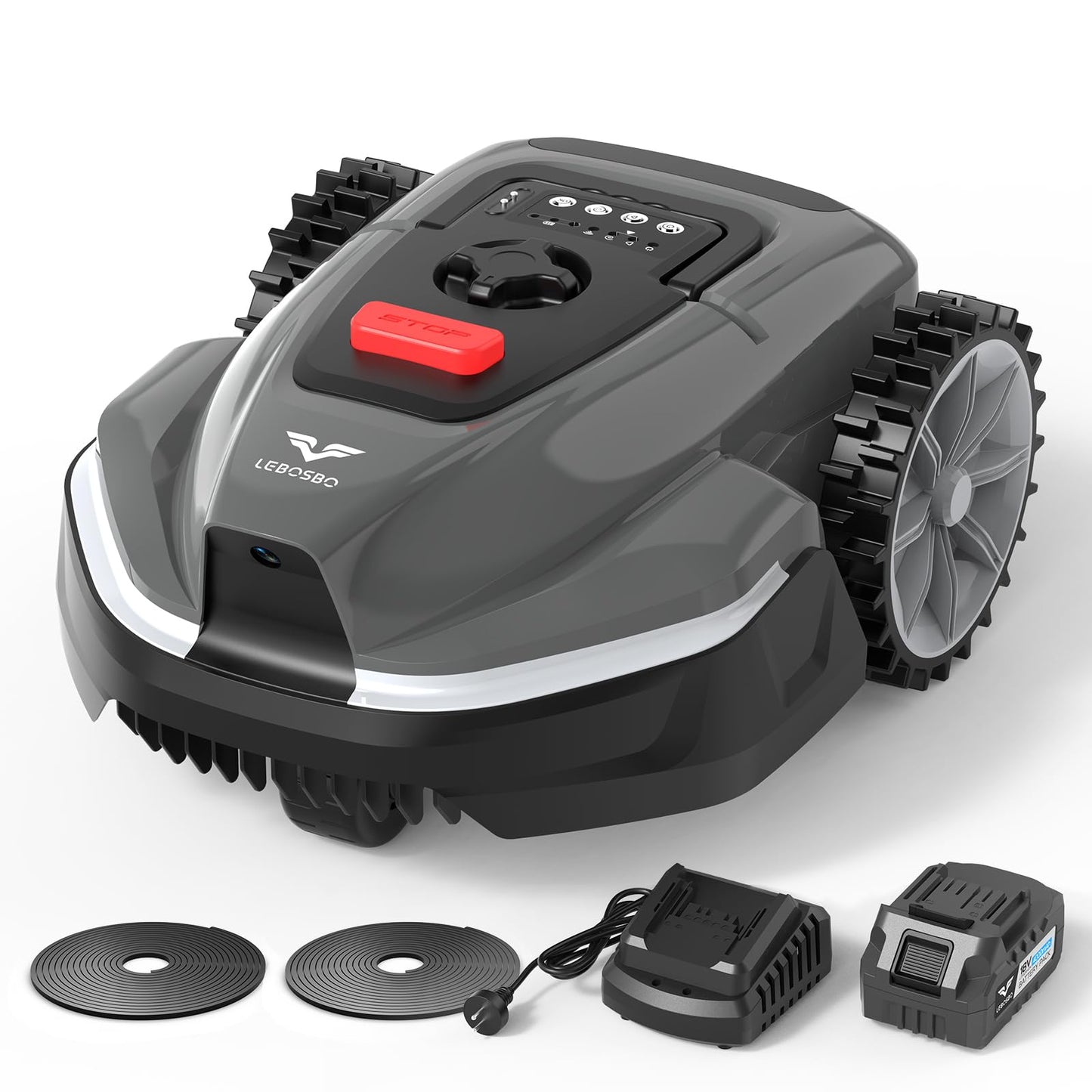 LEBOSBO V3 Robotic Lawn Mower with AI Vision Technology, Adjustable Grass Cutting Height, APP Control, Low-Noise Performance, No-Go Zone Function, Efficient Robot Lawn Mower for Small Lawns