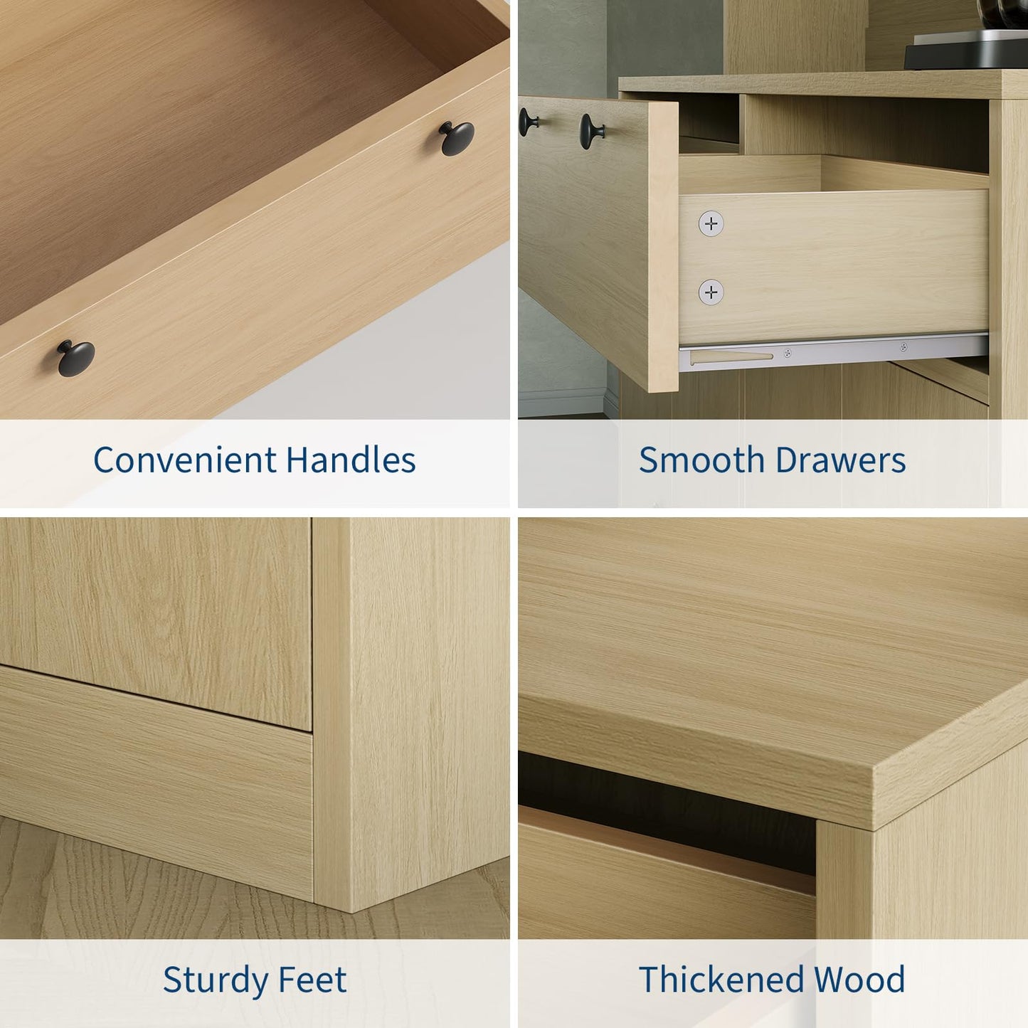 71" Tall Kitchen Pantry Storage Cabinet with Charging Station, Modern Tall Kitchen Hutch with Microwave Countertop, Wood Food Pantry Cabinet for Dining Room with Drawers and Doors for Dining Room