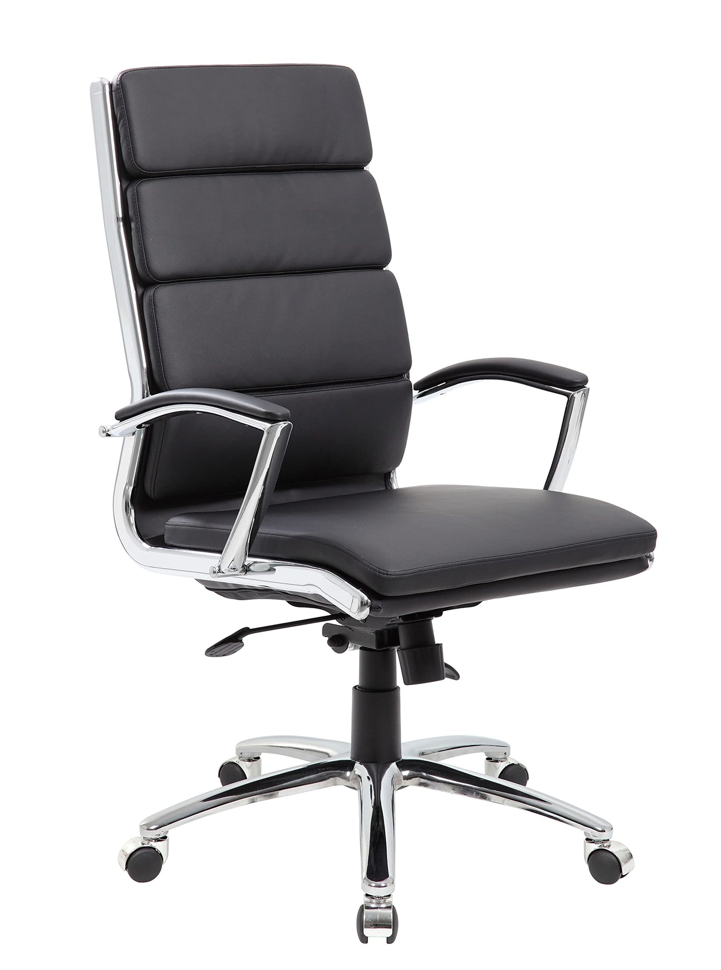 Boss Office Products CaressoftPlus Executive Chair, Traditional, Metal Chrome Finish (B9471-BK)