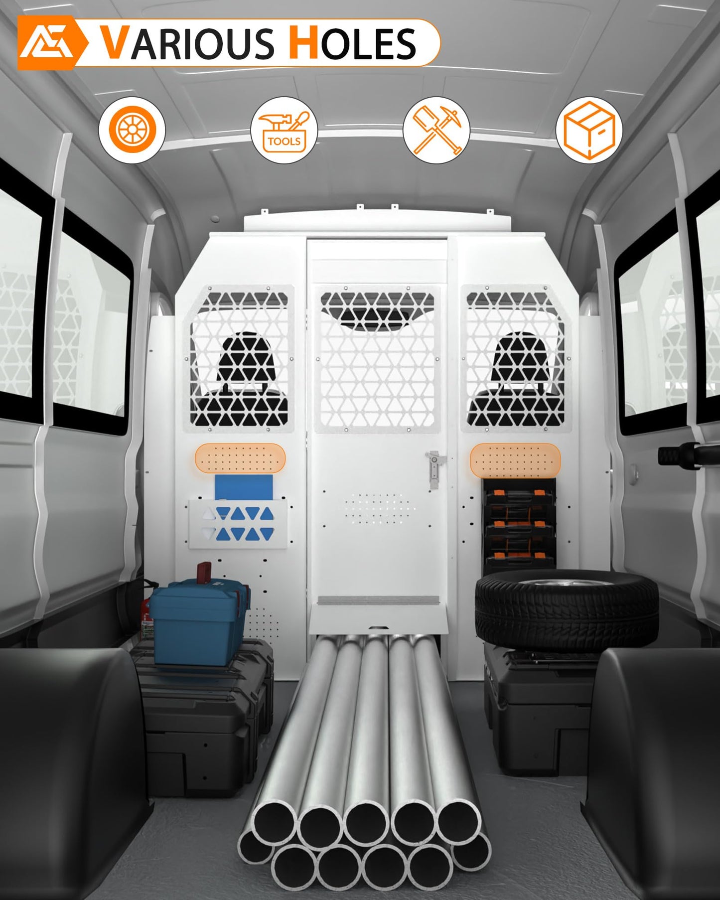 MELIPRON Van Partition Bulkhead Fit for Ford Transit Medium Roof