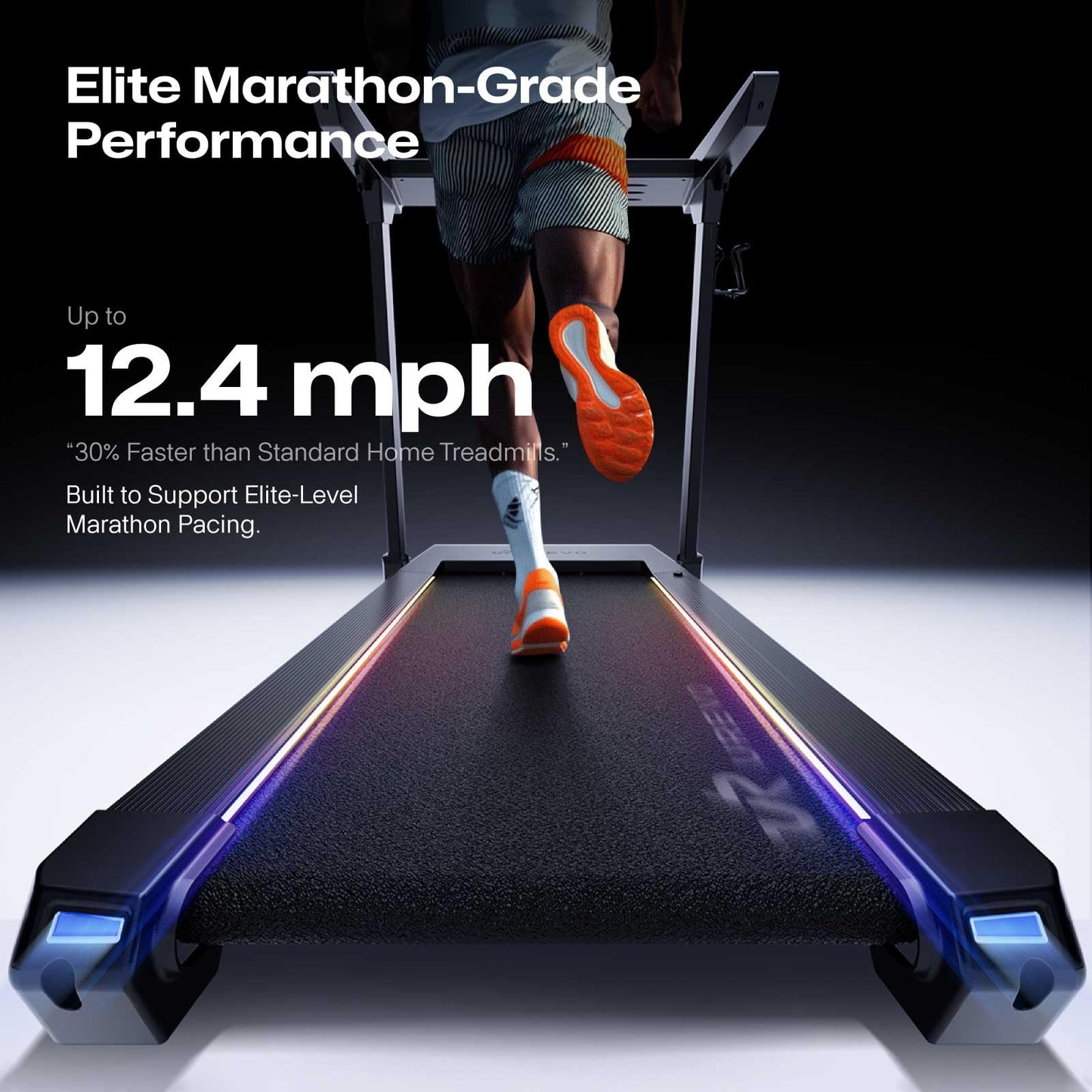 1st Smart Home Treadmill only for Marathoner, UREVO Quiet Treadmills for Home with Dual Brushless 4.0 HP Motorized, 12.5 MPH Foldable Treadmill, 12% Auto Incline, Installation Free