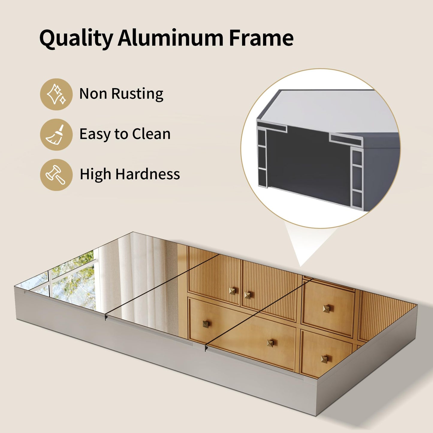 DeerValley Pre-Assembled Medicine Cabinet with Mirror, 48" W x 26" H Bathroom Mirror with Storage, 3 Doors Frameless Modern Wall Mount Mirrored Medicine Cabinets with 2 Adjustable Shelves DV-1MC0149