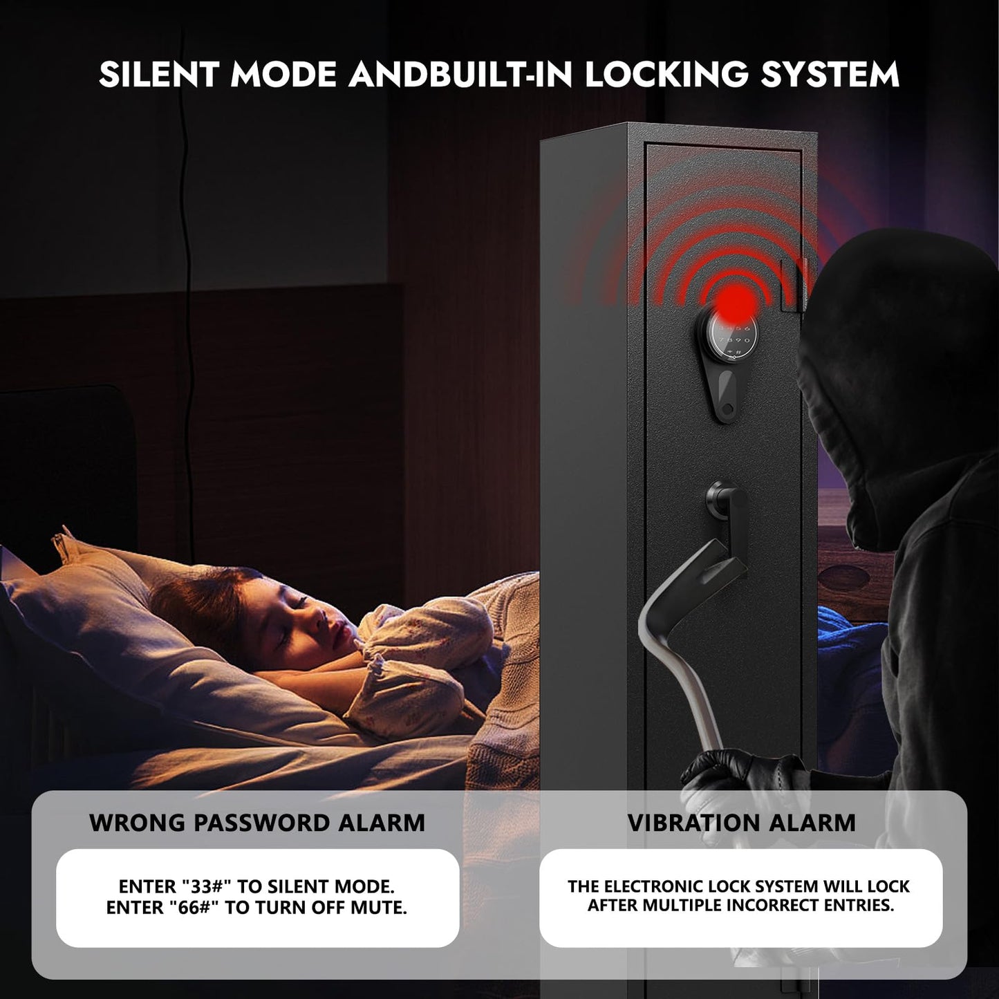 KAER Assembled Gun Safe for Rifles and Pistols with Electronic Lock Steel Gun Cabinet for 3-5 Shotguns 5 Handguns and Ammo Large Rifle Safe for Home Gun Owner with Removable Shelf Gun Rack LED Light