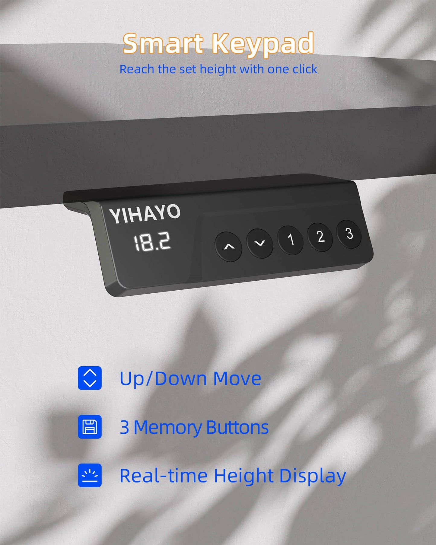 YIHAYO Low Height Adjustable Desk, Lifts 18.1-28.3 Inches, Electric Standing Desk for Short People, 48 x 24 Inches Computer Table with Splice Board for Home Office, Natural