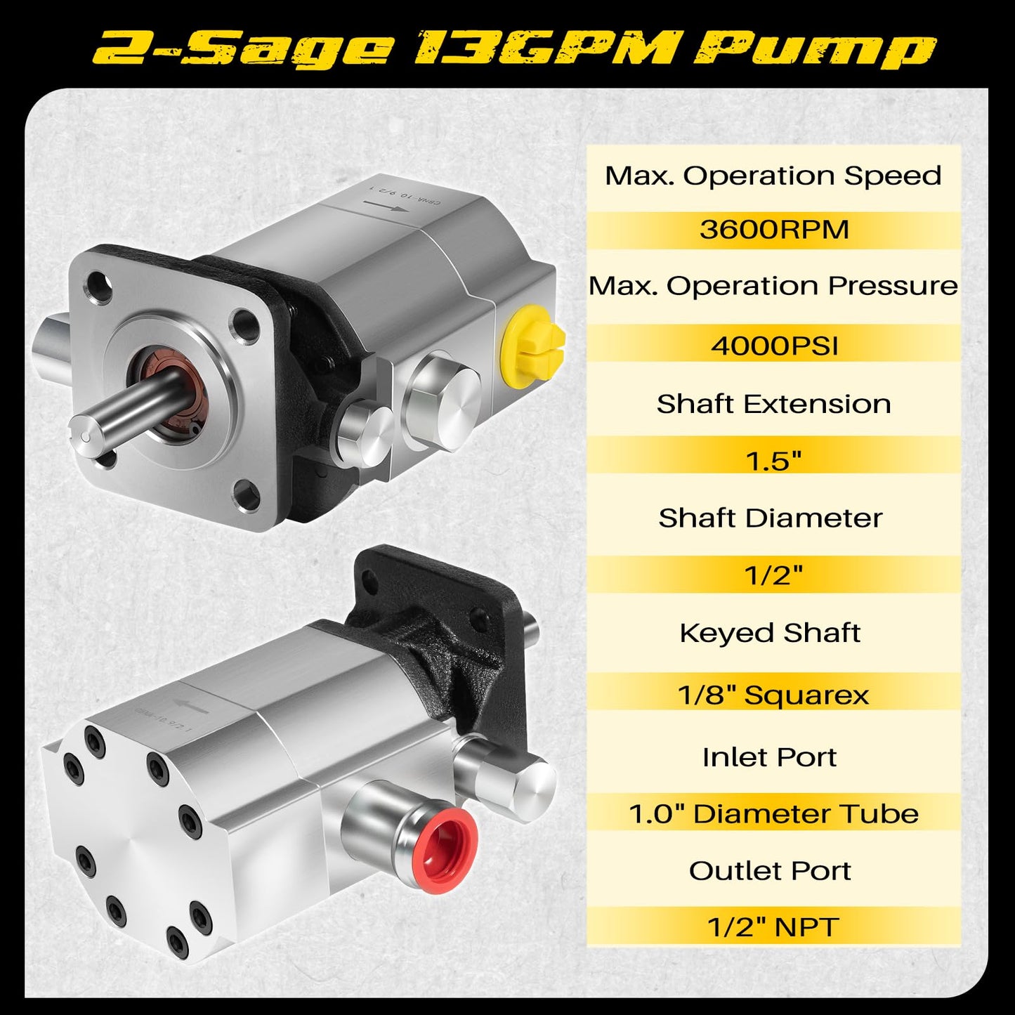 Camoo Log Splitter Build Kit Include 13 GPM Pump, Coupler, Mount, Bolts, Fit for Huskee, Speeco, Oregon, etc and DIY Splitter Project (for 3/4" Engine Crankshaft)