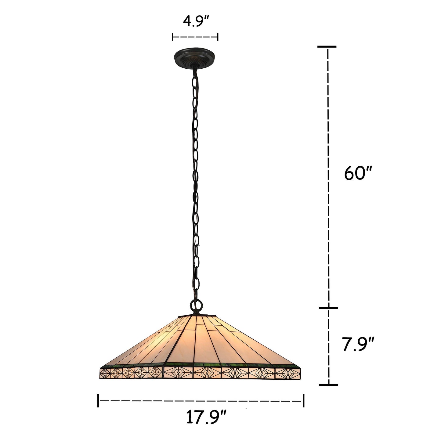 Chloe Hanging Pendant Light, Metal, Model CH3T318IM18-DH2, Yellow, Green and Black