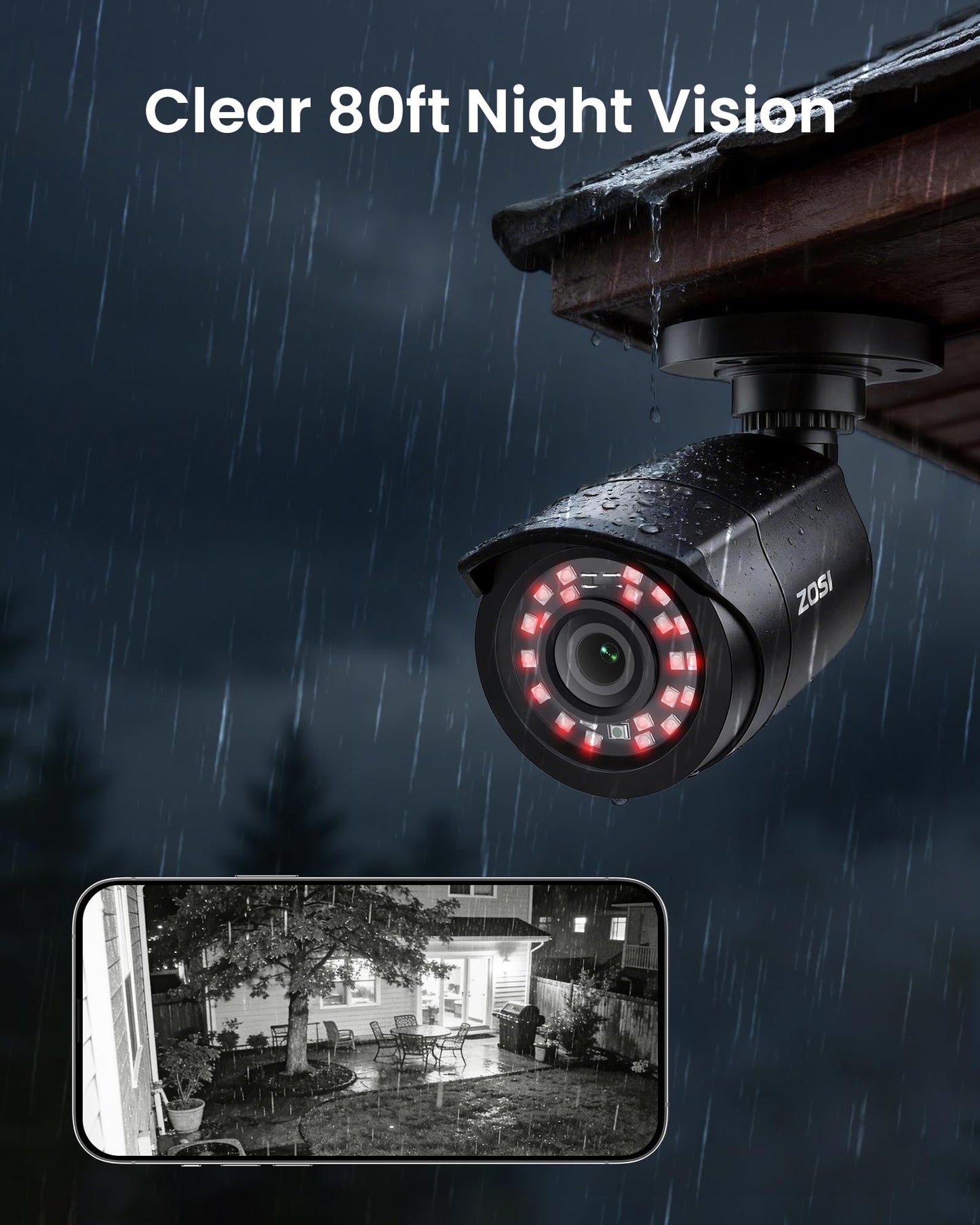 ZOSI 16 Channel Security Camera System with 4TB Hard Drive, 16 x 1080P Indoor Outdoor Wired Cameras, AI Person Vehicle Detection, Night Vision, 16CH DVR for Business 24/7 Recording, No Monthly Fee