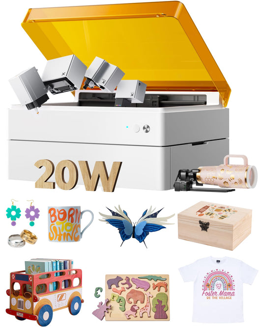 xTool M1 Ultra Laser Engraving Machine, Desktop 4-in-1 Craft Machine with 20W Laser Engraver, Inkjet Printing, Blade Cutting, Pen Drawing, Support Rotary Engraving on Tumblers - Premium Bundle