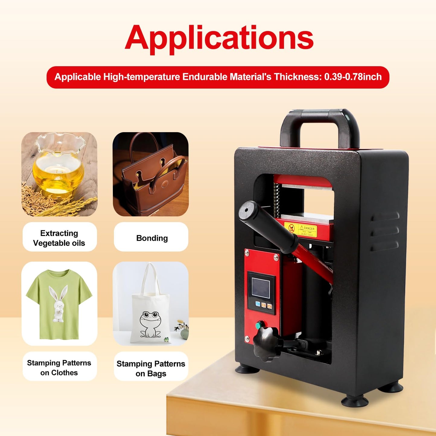 5/10 Tons Heat Press Machine with LCD Screen 2.3 x 4.7 Inch Dual Heating Plate (5T Pressure)