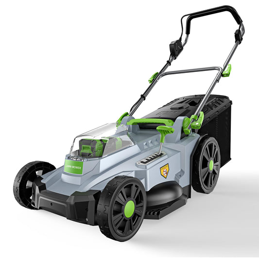 17" Cordless Lawn Mower, Electric Lawnmower for Pation/Garden