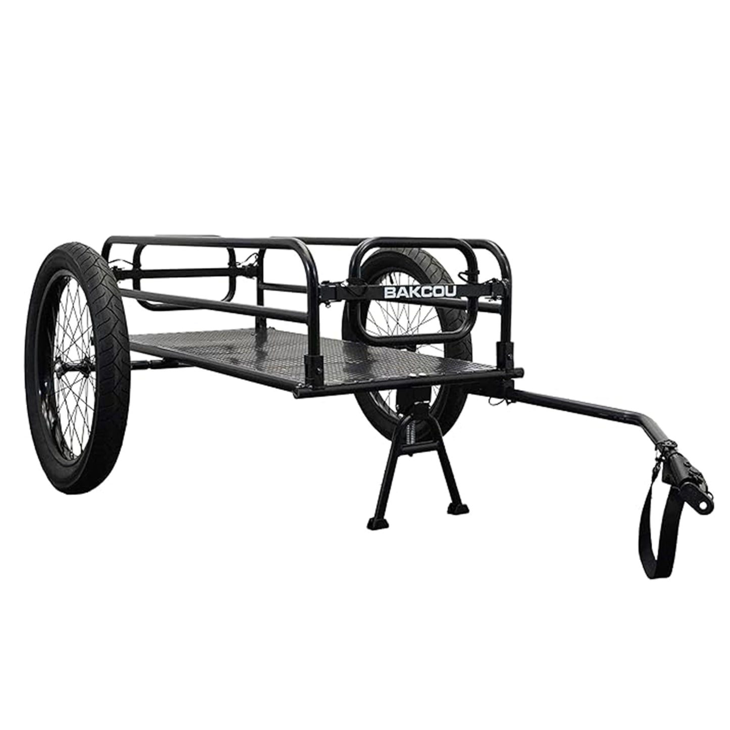 Bakcou - Folding Cargo eBike Trailer with 20" x 3" Fat Tires, Canvas Liner, Hitch, Axle Extenders & Kickstand - 150-200 lbs Capacity