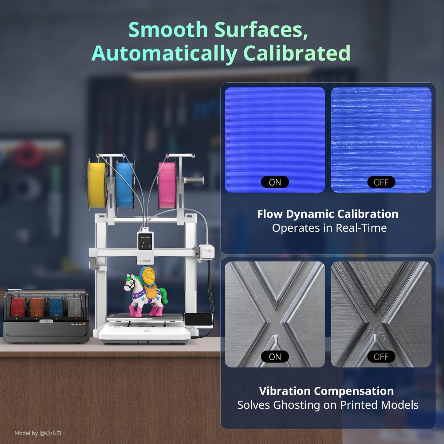Anycubic Kobra X Combo High-Speed 3D Printer, Native 7-Color(up to 19), ACE GEN 2 with 81% Less Purge, 600mm/s, AI Monitoring, Latest-Level Multi-Color Printing for Geeks Professional with ACE 2 PRO