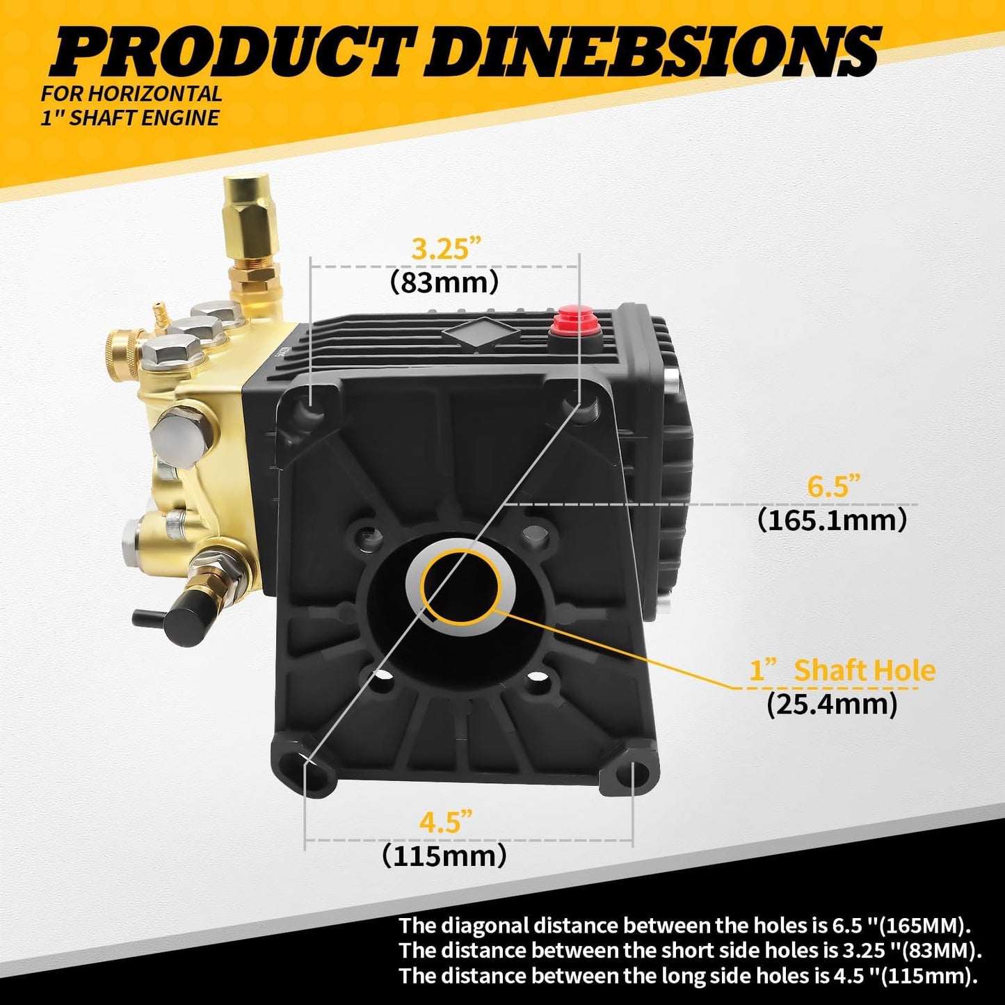 Jecoupoon 4000 PSI 4GPM Gas Pressure Washer Pump Compatible with 1" Shaft High Pressure Washer 9-15HP 270-340CC GX340 GX390 GX270