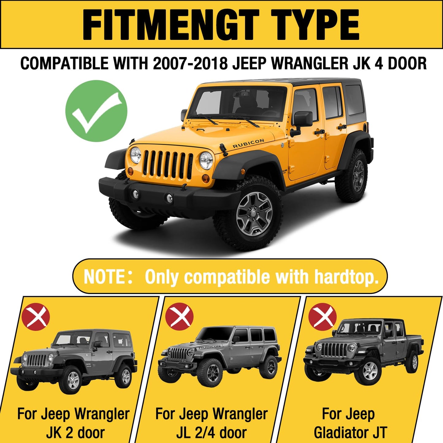 CALLIERT Aluminum Full-Length Roof Rack Cargo Basket for 07-18 JK 4 Door