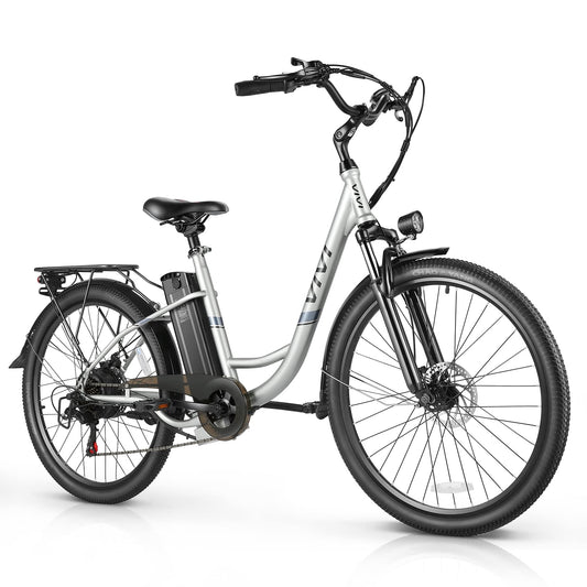 Vivi Electric Bike, 26'' e Bike for Adults, 750W Peak Ebike with 48V Removable Battery, Electric Commuter Cruiser Bike 19.8MPH & 50 Miles City Electric Bicycle with Cruise Control LCD Display