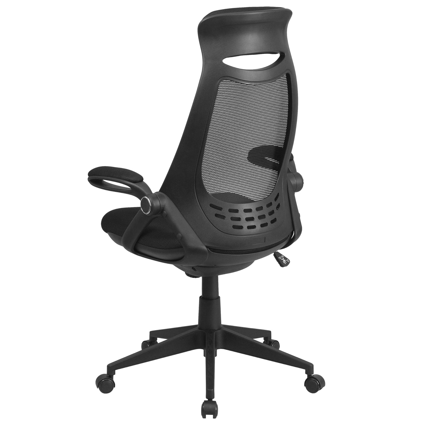 Flash Furniture Ivan High Back Black Mesh Executive Swivel Office Chair with Flip-Up Arms