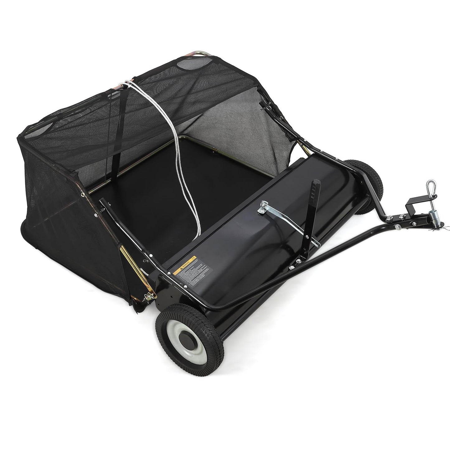 GarveeHome 42" Tow‑Behind Lawn Sweeper, Heavy‑Duty Leaf & Grass Collector for Lawn Tractor/ATV, 24 Cu.ft Yard Sweeper with Adjustable Height & Dumping Rope, Pull Behind Lawn Sweeper for Leaves