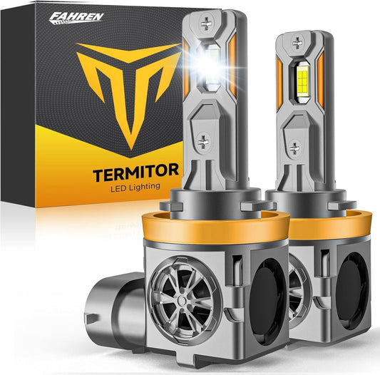 Termitor H11/H9 Bulbs, 60000LM, 6500K Cool White, Canbus Ready, 85000+ Hours Life, Pack of 2