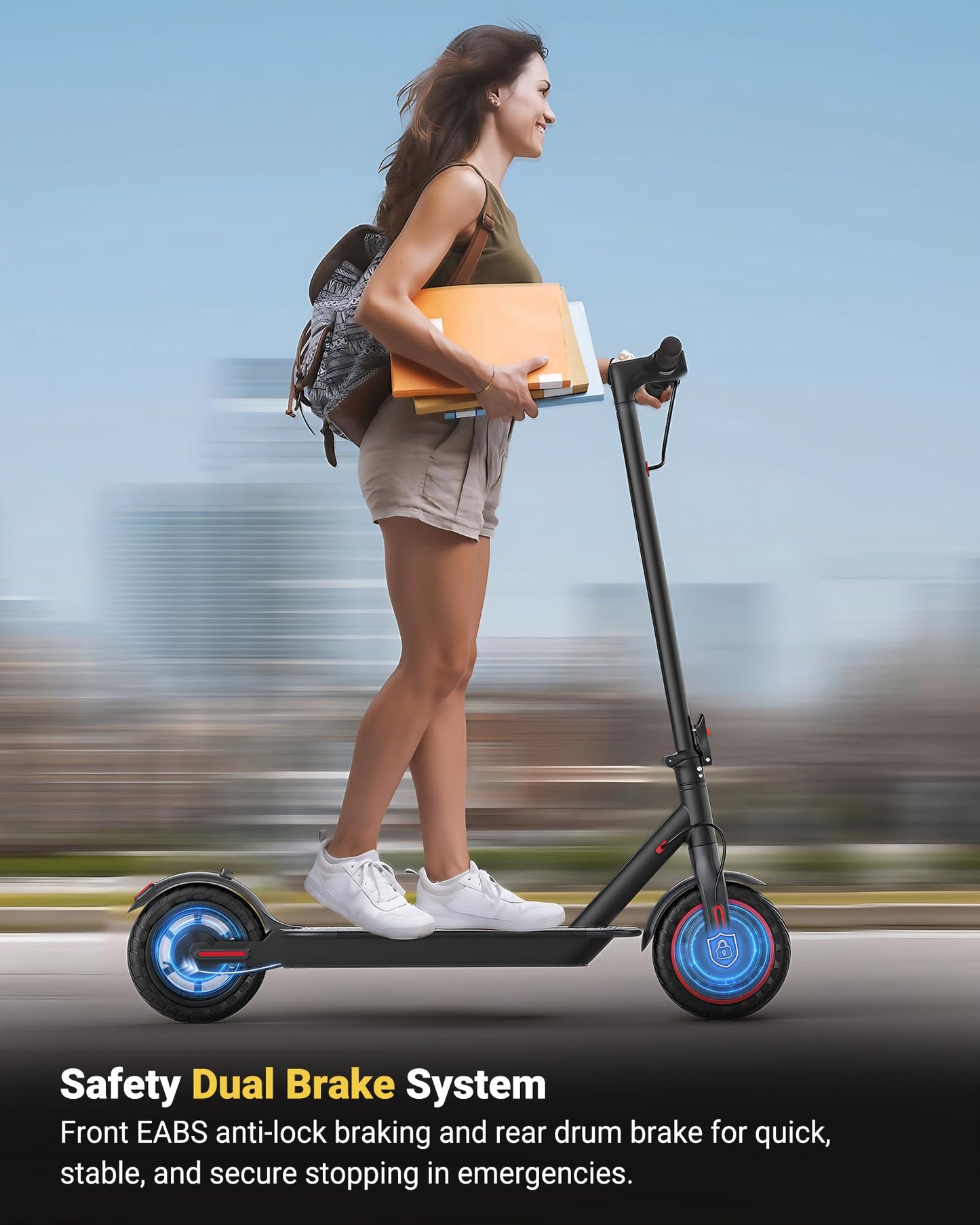 MAXSHOT Electric Scooter for Adults, 8.5/10/14" Tires, 19/22Mph, 350W/500W Motor, 21-28 Miles Range, Folding E-Scooter with Dual Suspension,APP Control