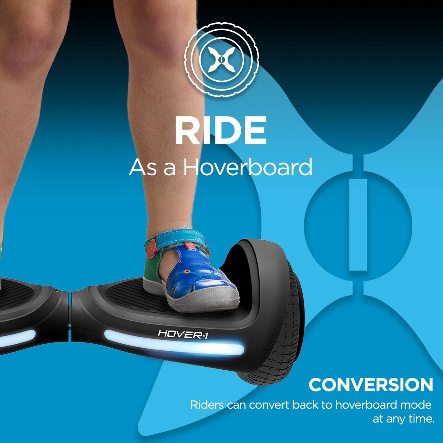 Hover-1 My First Hoverboard Electric Self-Balancing Hoverboard Combo for Kids with 5 mph Max Speed, Dual 150W Motors, 6.3” Tires, 3 Miles Max Range, and LED Headlights