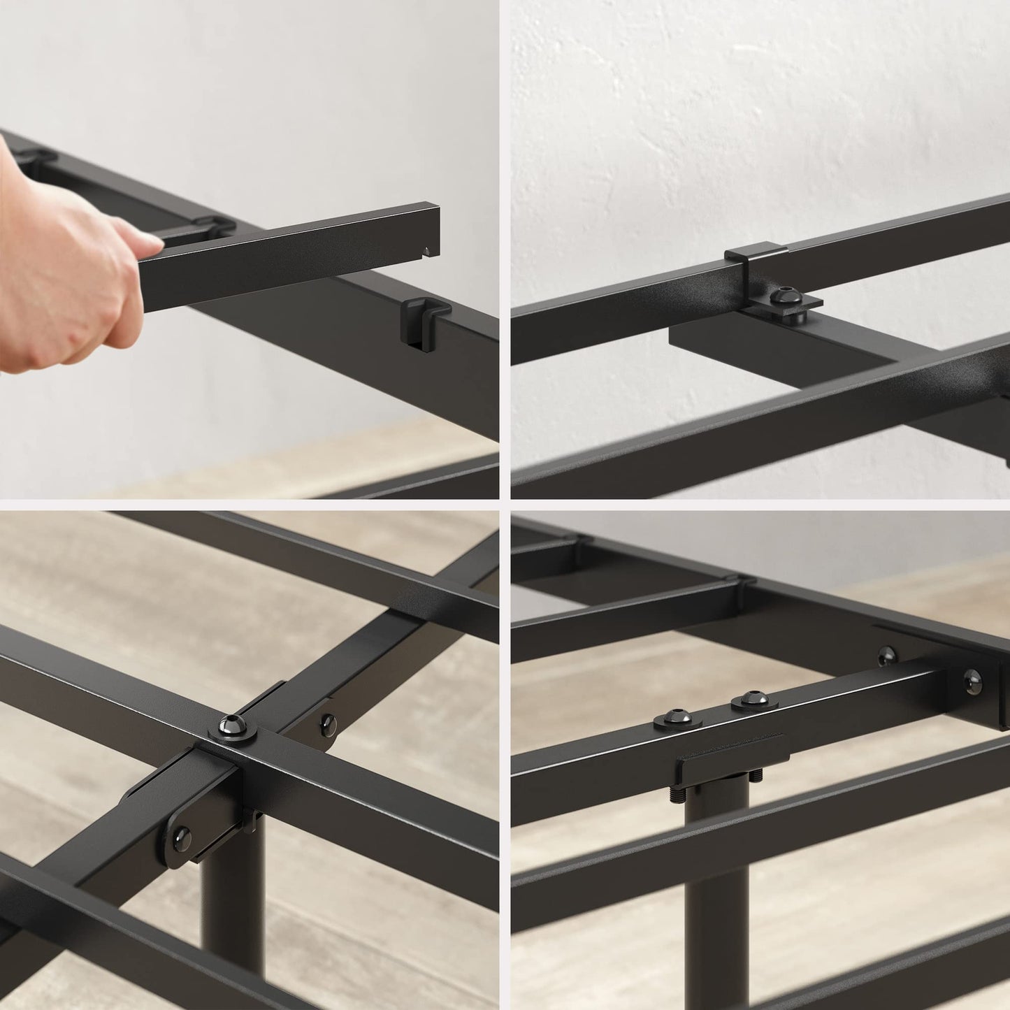 Zinus Florence Metal Platform Bed Frame, Mattress Foundation, No Box Spring Needed, Easy Assembly, Black, King