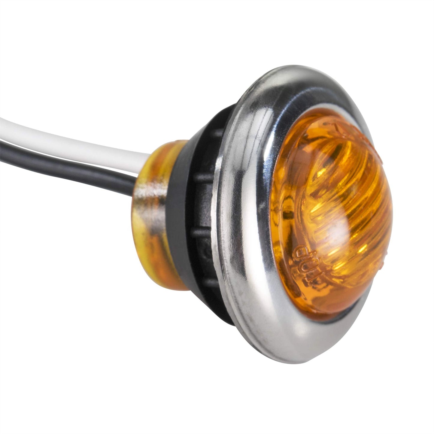 LONG HAUL Amber LED Clearance Marker Lights, 5 Pack, 5 3/4in, Black Trim, Connector Ends