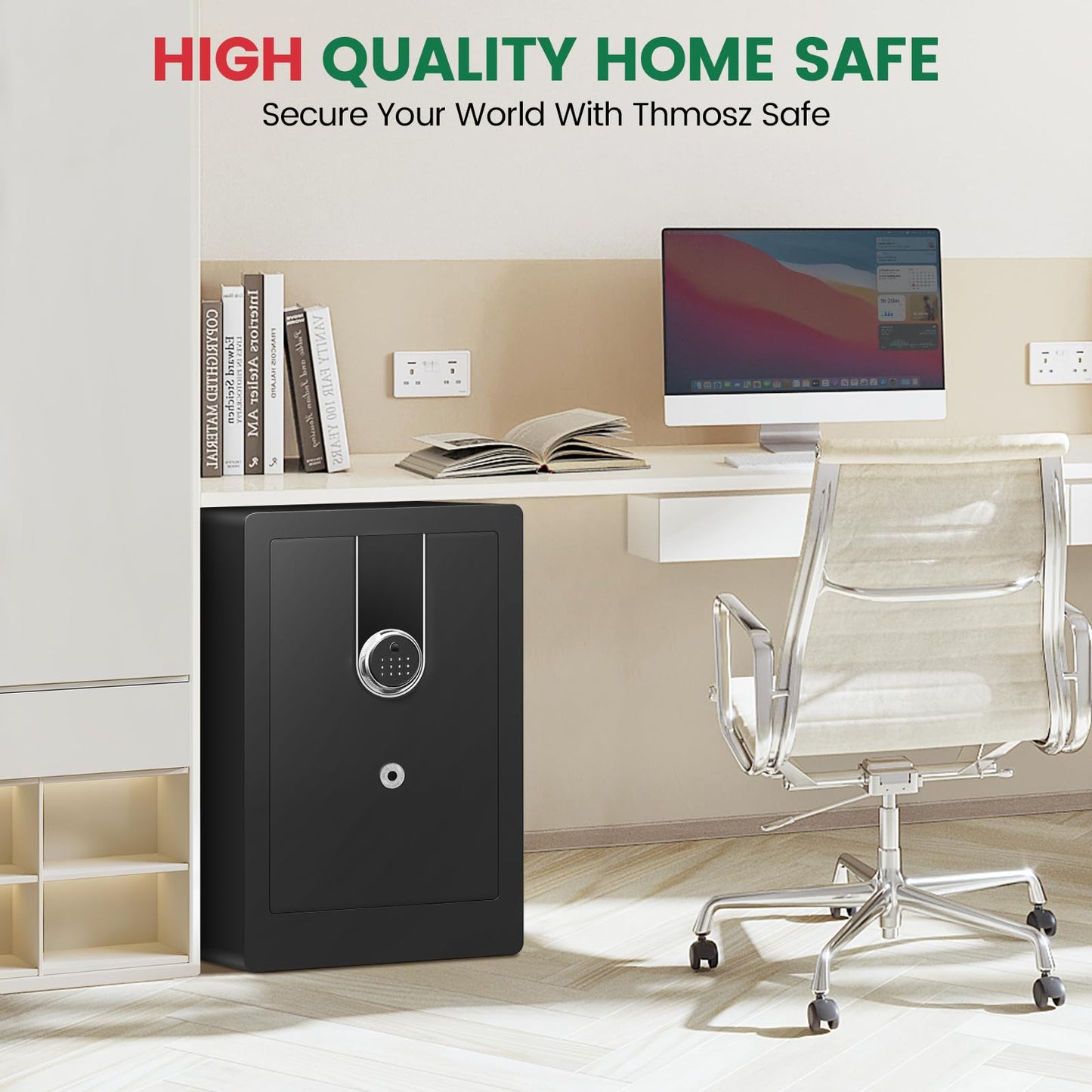 5.5 Cuft Biometric Fireproof Safe For Home, Heavy Duty Safe Box Fireproof Waterproof, Large Document Safety With Keypad and Dual alarms, Digital Security Safety Box for Money Jewelry