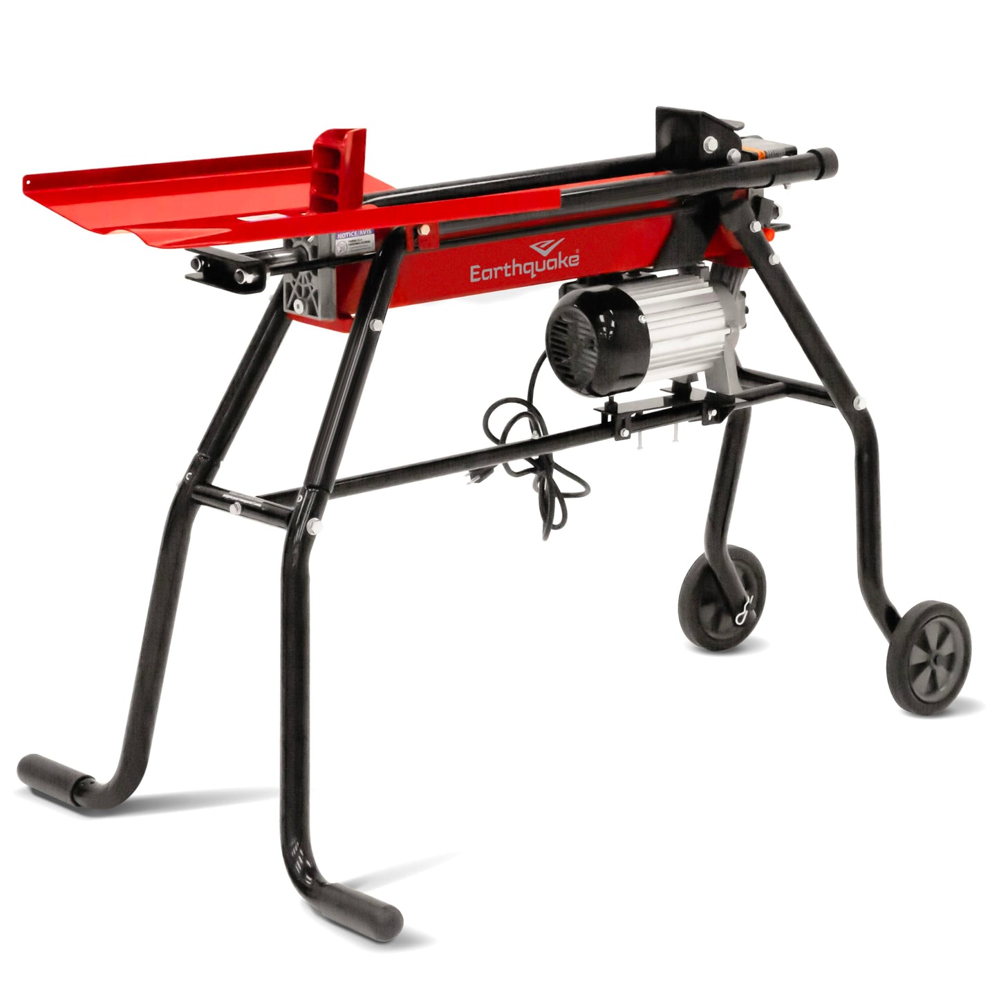 Earthquake 5-ton Electric Log Splitter with Stand and Tray, 1500-Watt Motor, Precision Pump Gears, Copper Motor Windings, Sturdy Transport Wheels, 44099