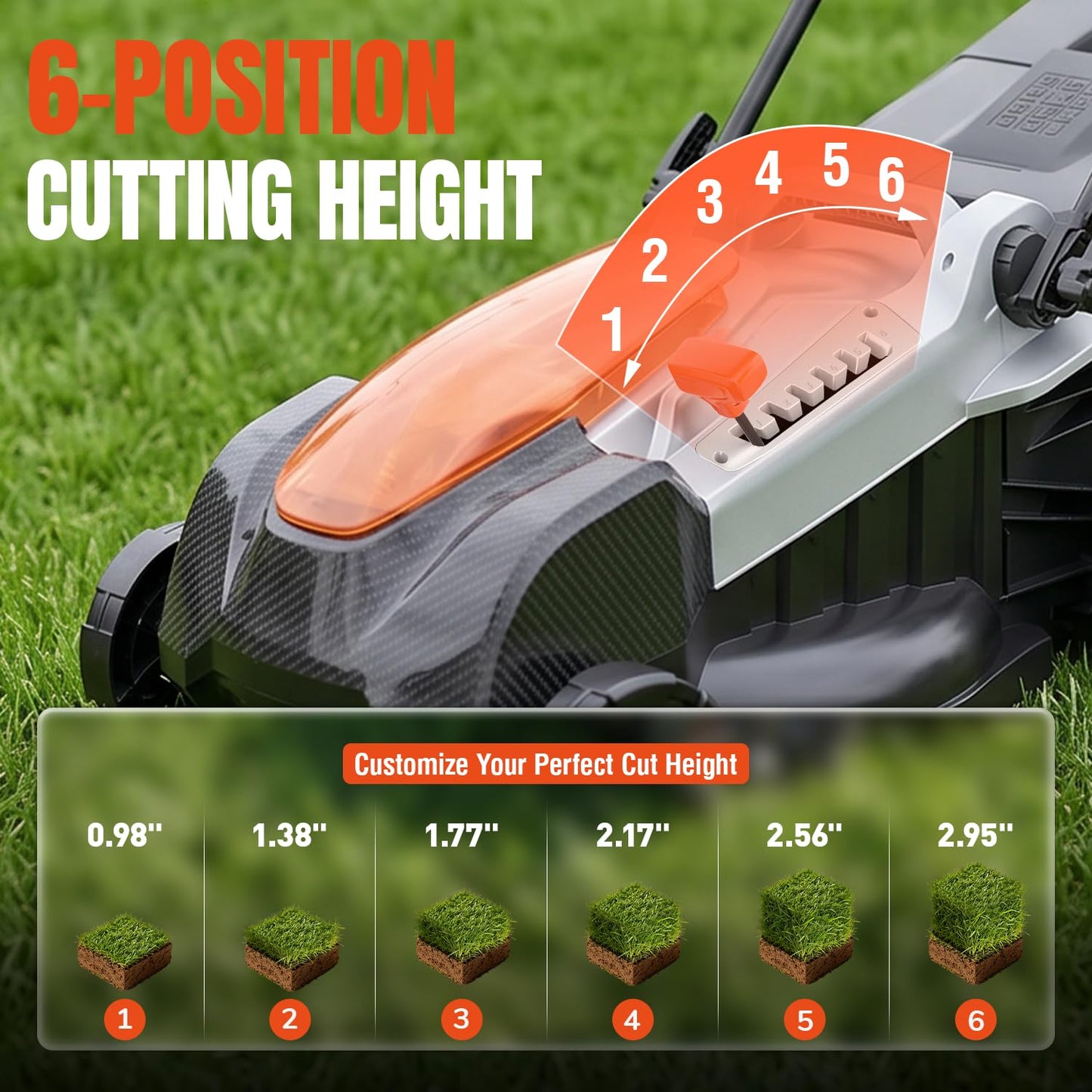 18 Inch Brushless Lawn Mower, 40V Cordless Electric Mower with 6-Position Height Adjustment, Push Mower for Garden Yards, 2×5.0Ah Batteries & Charger Included