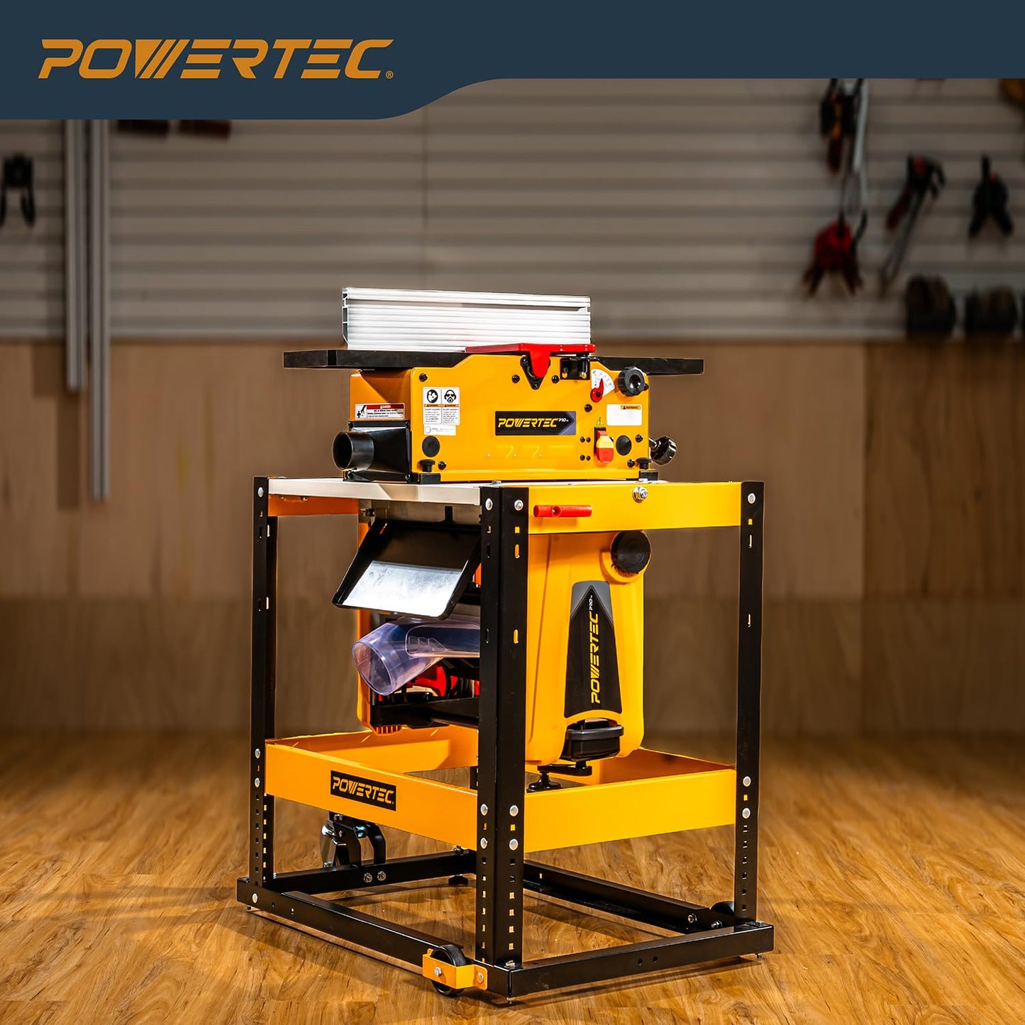 POWERTEC Flip Top Tool Stand with Caster Wheels - Mobile Workbench with 300lb Capacity, for Benchtop Power Tools, Heavy Duty (UT1012), Alloy Steel